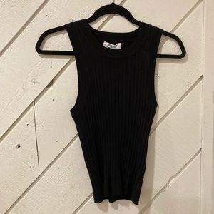 Black Ribbed Knit Tank